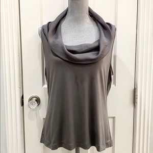 Ann Taylor Gray Cowl Neck Sleeveless Top Sz Xl